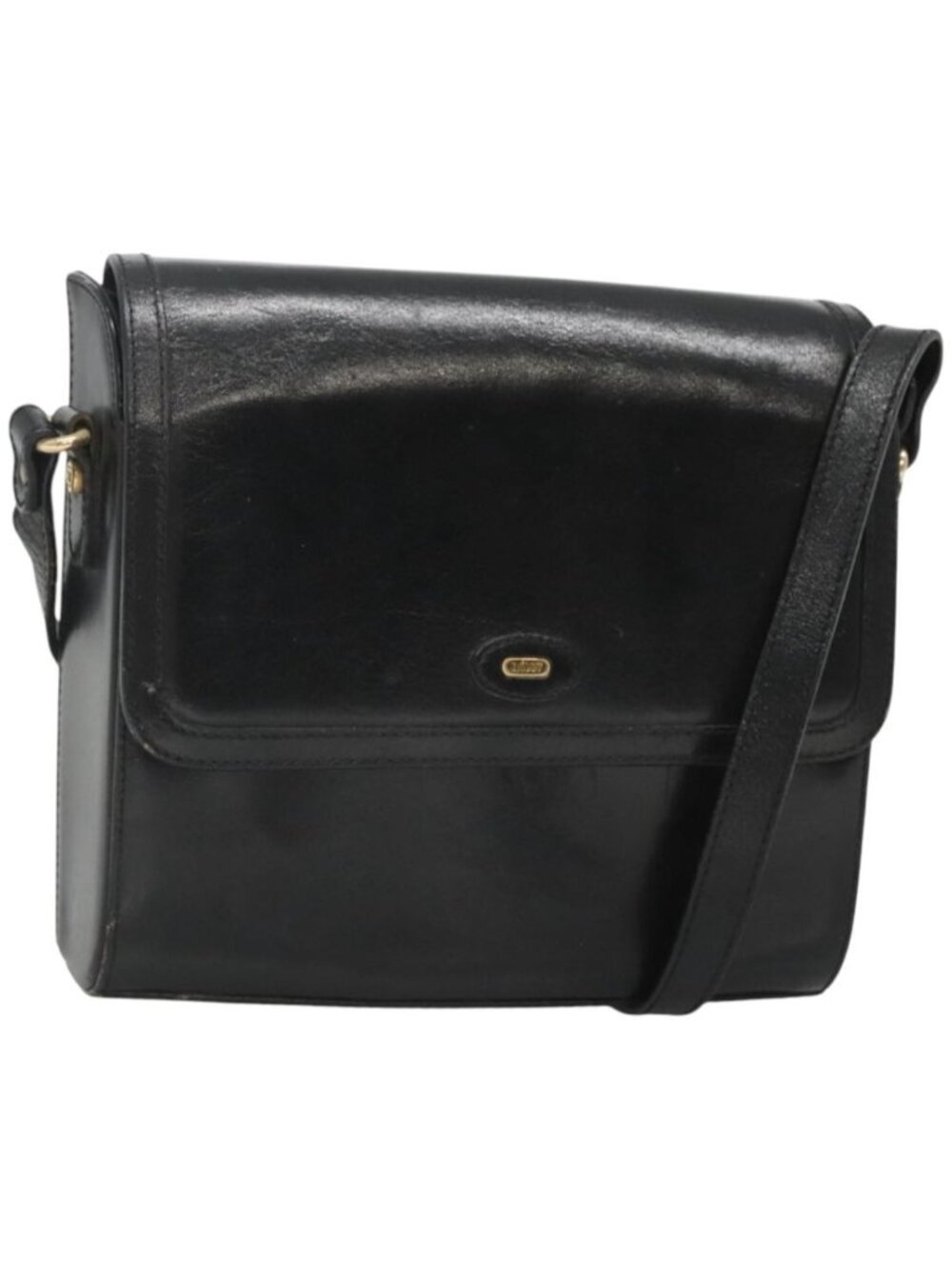 BALLY Shoulder Bag Leather Black Gold